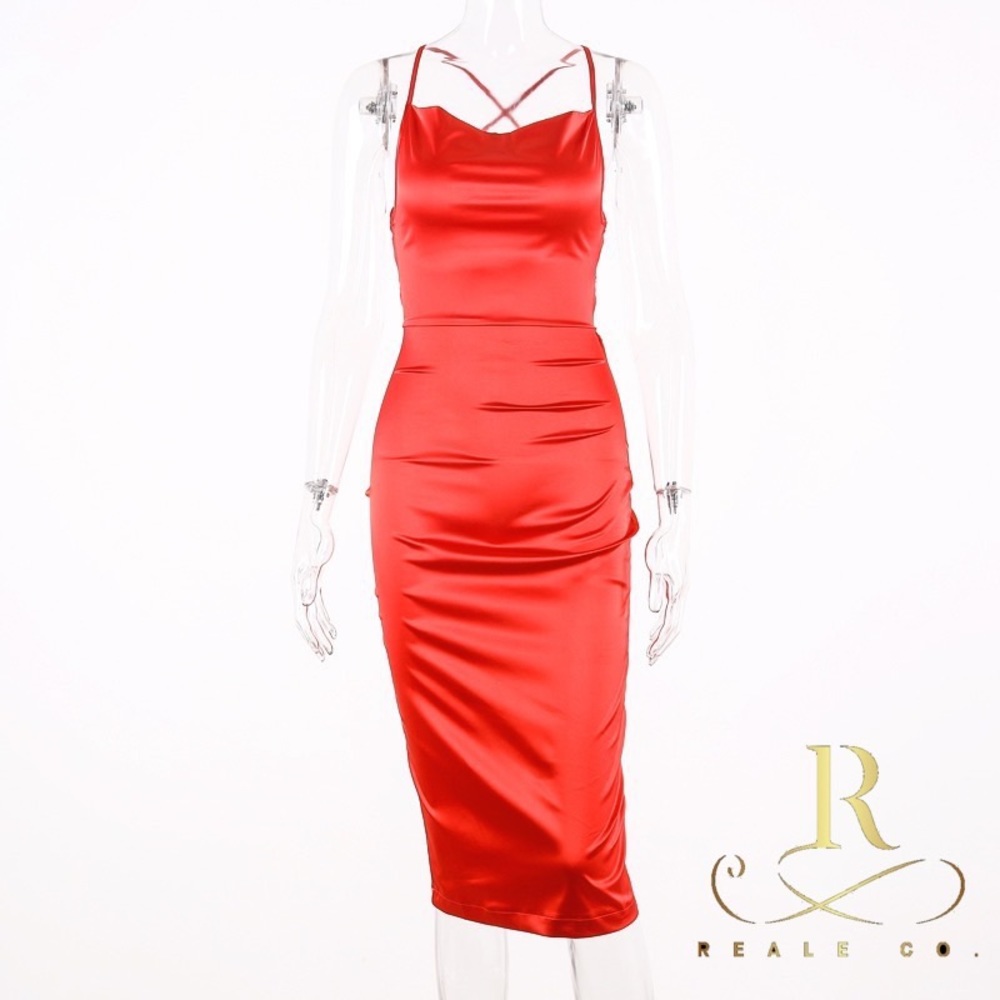 Paz (Silk Bodycon Midi Dress)